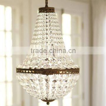 11.30-3 Dozens of sparkling CHANDELIER faceted-glass crystals cascade from antique-bronze rings embellished