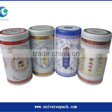 round tea tin box with custom logo