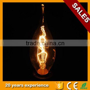 candle light style edison incandescent lamp edison filament, electric candle light edison bulb lamp