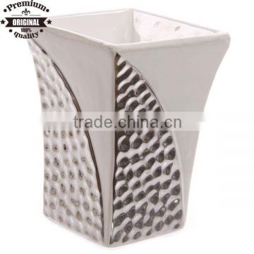 ceramic textured silver design oil burner