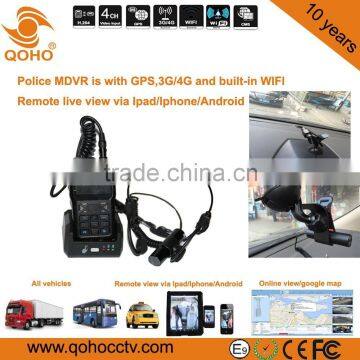 Police video Mobile DVR with earloop IR Camera waterproof buckle camera