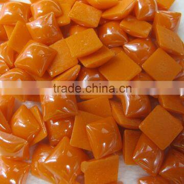 12mm orange color flat back oil plating brilliant decoration ceramic suqare beads