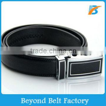 Beyond Men's Black Full Grain Genuine Leather Sliding Dress Belt