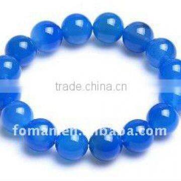 10mm nice round blue agate gemstone bead stretch bracelets