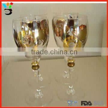 Nice 16 oz set of 4 wine glass with gold metallic design