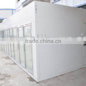 Glass doors freezer room