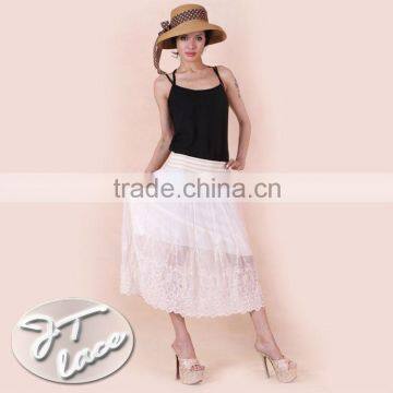 Women Lace Skirt HOT Fashion Dress New Drawing Design Clothes Allover Cotton Embroidery