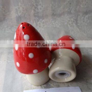 ceramic mushroom salt and pepper shaker personalized design