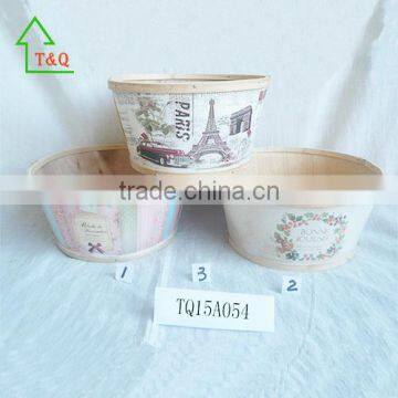 Cheap Wooden Flower Containers Wooden Handwork Flower Pot