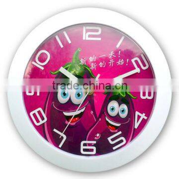 Small lovely funny round plastic wall clock