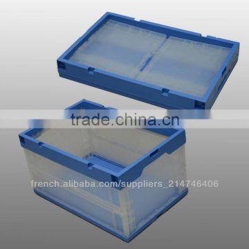 Plastic foldable box with lid