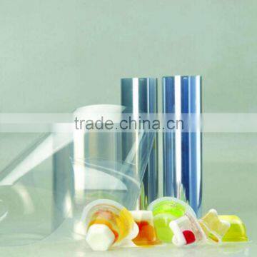 Transparent blue pharma pvc film roll in high quality