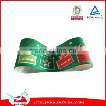 High Quality Factory Price Colorful Printed Christmas Grosgrian Ribbon Tape photo-2