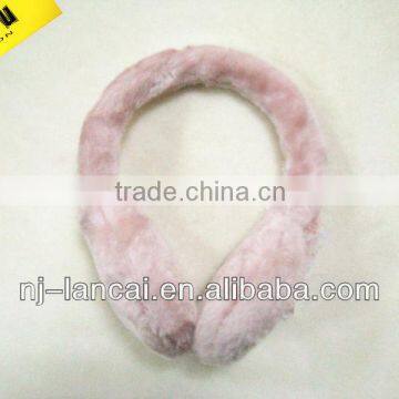 Hot sale winter fashion ladies polyester PV plush earmuff collar set