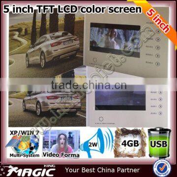 Top sell 5 inch lcd video business card