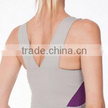 Customized Design Nylon Spandex Stretchy Active Yoga Tank Top