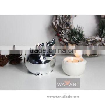 New Style Christmas Reindeer Ceramic Candle Holder for Xmas and Home decoration