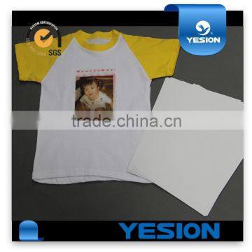 Yesion 2015 Hot Sales ! Best Quality T-shirt Glossy Heat Transfer Paper Wholesale For Light Color Garment