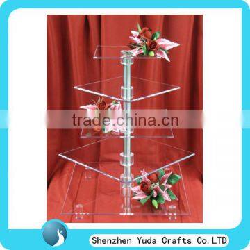 Made customize acrylic wedding cake plate displays, clear birthday cupcake stand