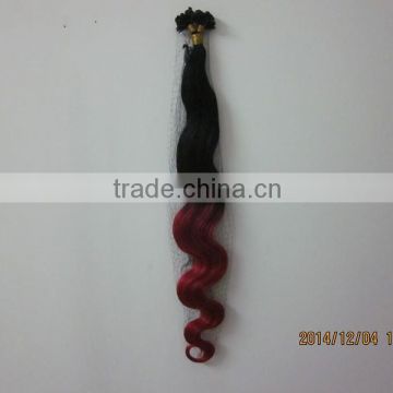 100% Human premium hair extension U-Tip Hair Ombre color