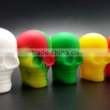 Wholesale FDA food grade 15ml matte finish non stick skull silicone containers wax dab jars