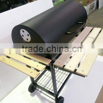 Trolley charcoal barrel barbecue grill