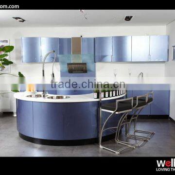 High Quality Blue MDF Round Kitchen Cabinet