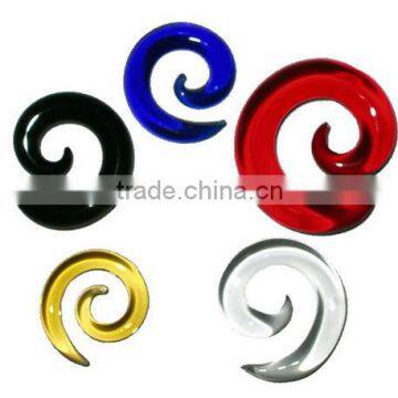 Glass ear plug piercing jewelry