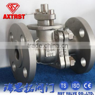 floating stainless steel 2pc flange ball valve for water, oil, gas