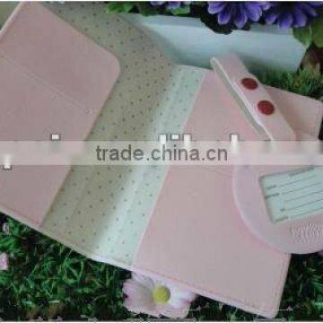 PU leather passport holder baggage tag and lables