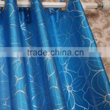 100% Polyester Faux Silk Flower Foil Printed Curtain Panel Drapes Drapery