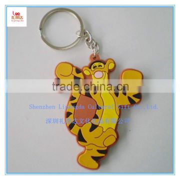 Fashion Silicone Keychains Pendants 8cm, Silicone Keychains with stainless steel ring keychain