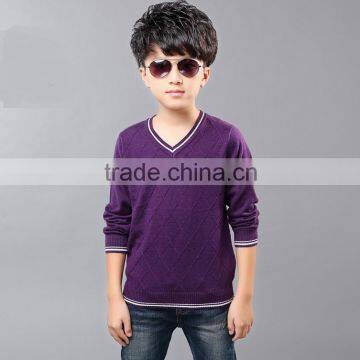 15CSK043 V neck cashmere thick kids clothing wholesale