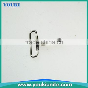 silver bag metal snap hook