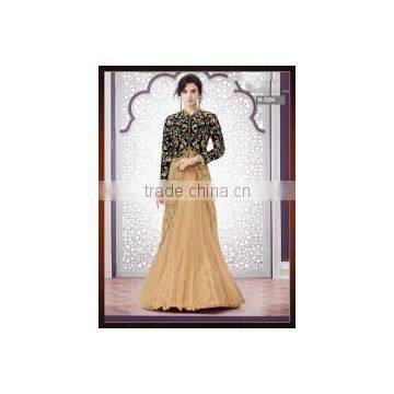 Inwrought Cream Georgette Indo Western Lehenga Style Suit/shop online Anarkali Suit