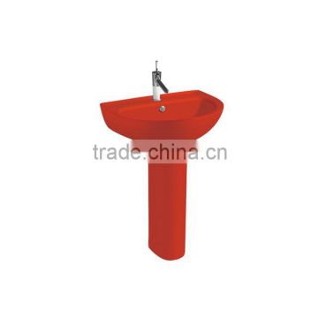 Ceramics red color washbasin