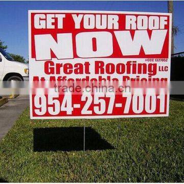 Customized pegged coreflute signs