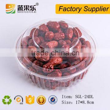 Customized Disposable Plastic Food Packaging Round Box With Lid 600g photo-2