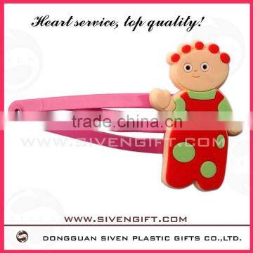 soft pvc cartoon cute hair clip for children