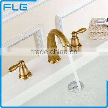 Professional Design 3 PCS Bathroom Faucet Antique Brass