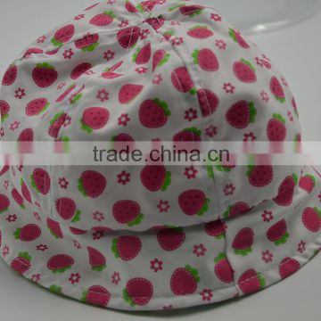 OEM popular kids summer caps print bucket hats