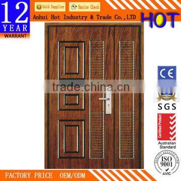 High quality and good price one and half door leaf frontsteel wood security door