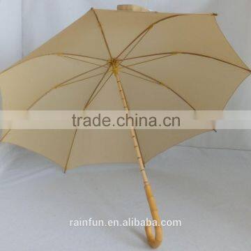 Special design light weight manual open long umbrella with bamboo fabric