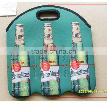 Hot sale neoprene three pack beer bottle holder