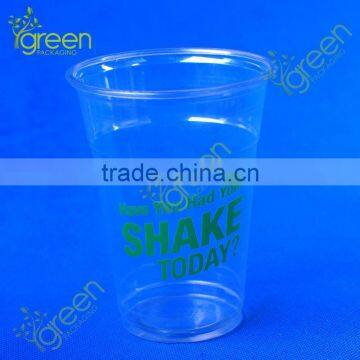 plastic cup with lid and straw disposable pet plastic cups for cold coffee, plastic disposable cups