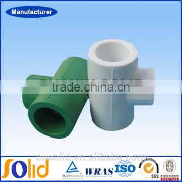 Green Plastic PPR Pipe Fitting Of Reducing Tee / Threaded Unequal Tee