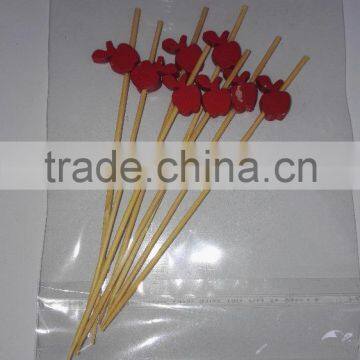 Decorative fruit toothpicks with colorful fruit logo