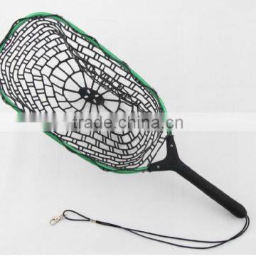 Aluminum fly fishing tackle, rubber handle fishing landing net