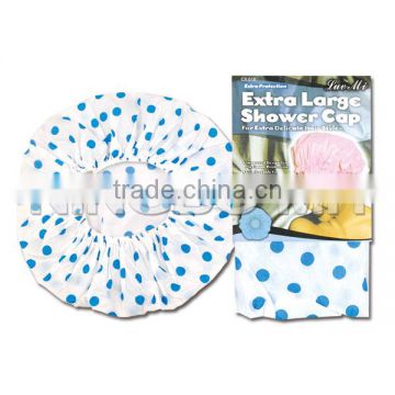 Extra Large Shower Caps Blue Dots