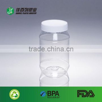 450ml 16oz transparent bottle white cap with pet bottle large capacity clear airtight plastic jars wholesale useful mason jar